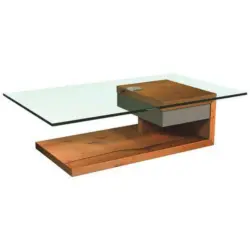 Couchtisch in Holz, Glas, Holzwerkstoff 110/65/40 cm