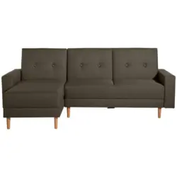 Eckschlafsofa in Flachgewebe Braun
