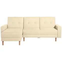 Eckschlafsofa in Flachgewebe Braun