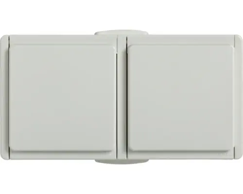 Doppelsteckdose Feuchtraum-Aufputz polarweiß