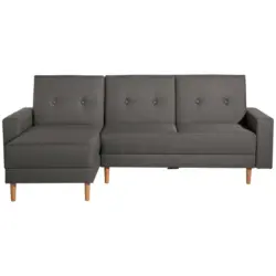 Eckschlafsofa in Flachgewebe Anthrazit