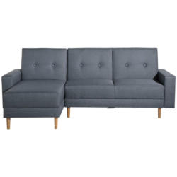 Eckschlafsofa in Flachgewebe Blau