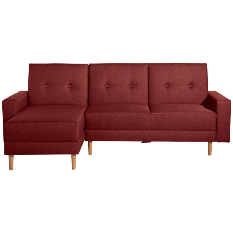 Eckschlafsofa in Flachgewebe Rot