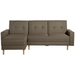 Eckschlafsofa in Flachgewebe Sahara
