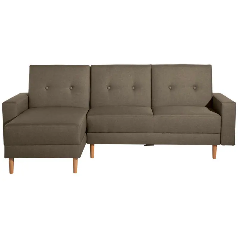 Eckschlafsofa in Flachgewebe Sahara