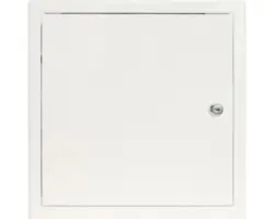 Revisionstür Softline Stahlblech verzinkt weiss RAL 9016 mit Zylinderschloss 20 x 20 cm