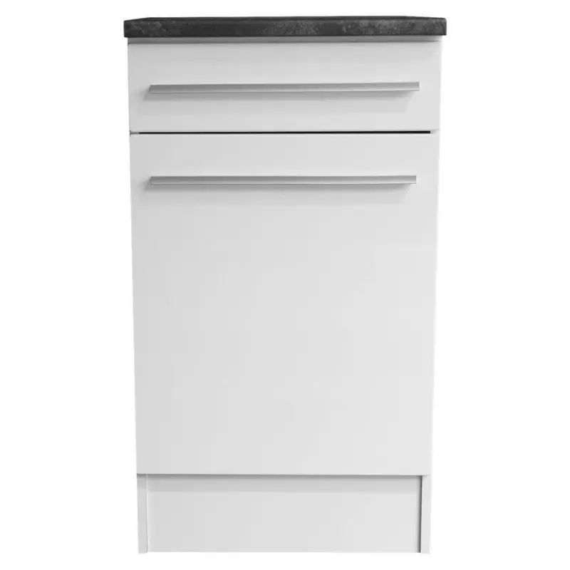 Schubkastenunterschrank 50/90/60 cm in Weiß, Weiß Hochglanz