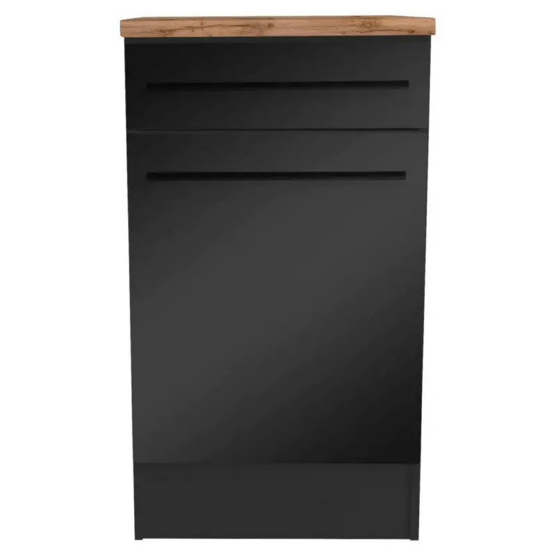 Schubkastenunterschrank 50/90/60 cm in Schwarz