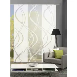 Flächenvorhang Tiberio, 3-Tlg. in Weiß halbtransparent