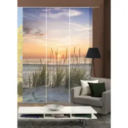 Flächenvorhang Evening, 3-Tlg. in Naturfarben blickdicht