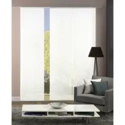 Flächenvorhang Rom, 3-Tlg. in Weiß halbtransparent