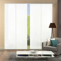 Flächenvorhang Rom, 4-Tlg. in Weiß halbtransparent