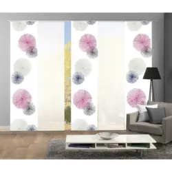 Flächenvorhang Rawlins, 5-Tlg. in Flieder halbtransparent