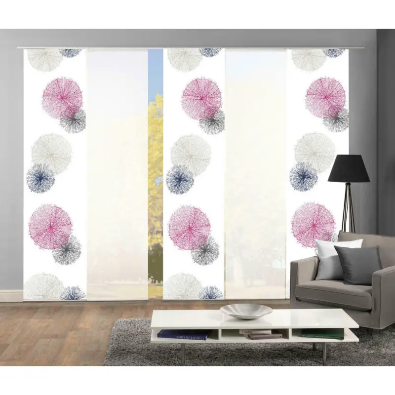 Flächenvorhang Rawlins, 5-Tlg. in Flieder halbtransparent