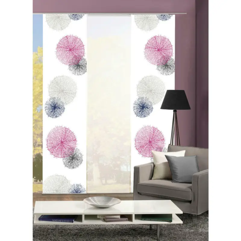 Flächenvorhang Rawlins, 3-Tlg. in Flieder blickdicht