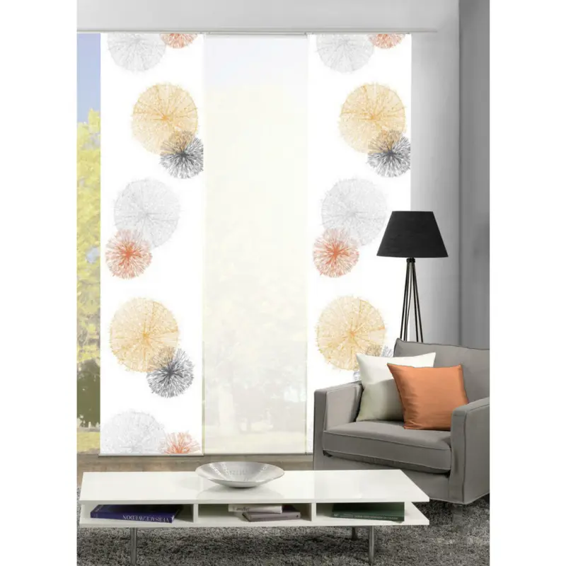 Flächenvorhang Rawlins, 3-Tlg. in Orange blickdicht