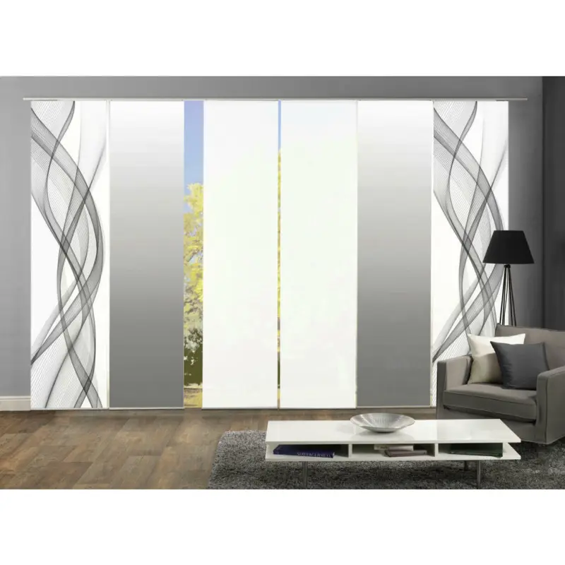 Flächenvorhang Ferrola, 6-Tlg. in Grau blickdicht