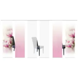 Flächenvorhang Magnene, 6-Tlg. in Rosa blickdicht