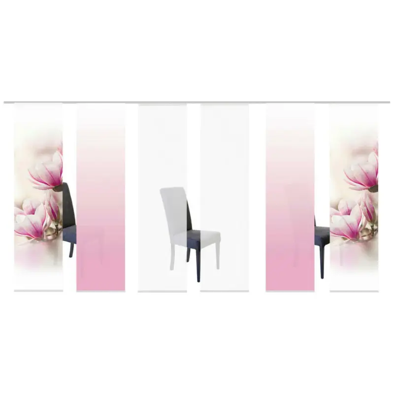Flächenvorhang Magnene, 6-Tlg. in Rosa blickdicht