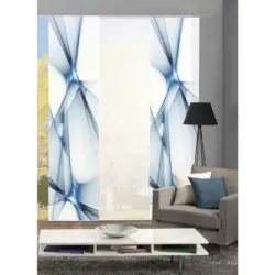 Flächenvorhang Franklin, 3-Tlg in Blau