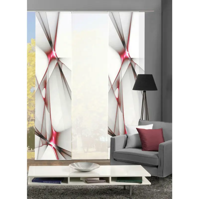 Fl&auml;chenvorhang Franklin, 3-Tlg in Rot