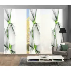 Flächenvorhang Franklin, 5-Tlg in Hellgrün