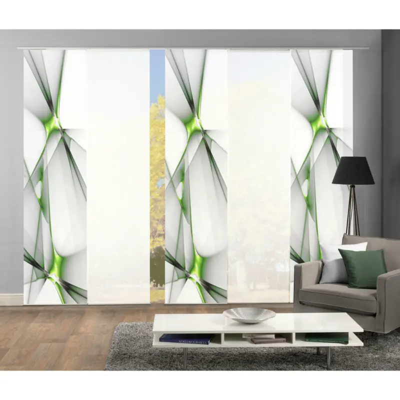 Flächenvorhang Franklin, 5-Tlg in Hellgrün