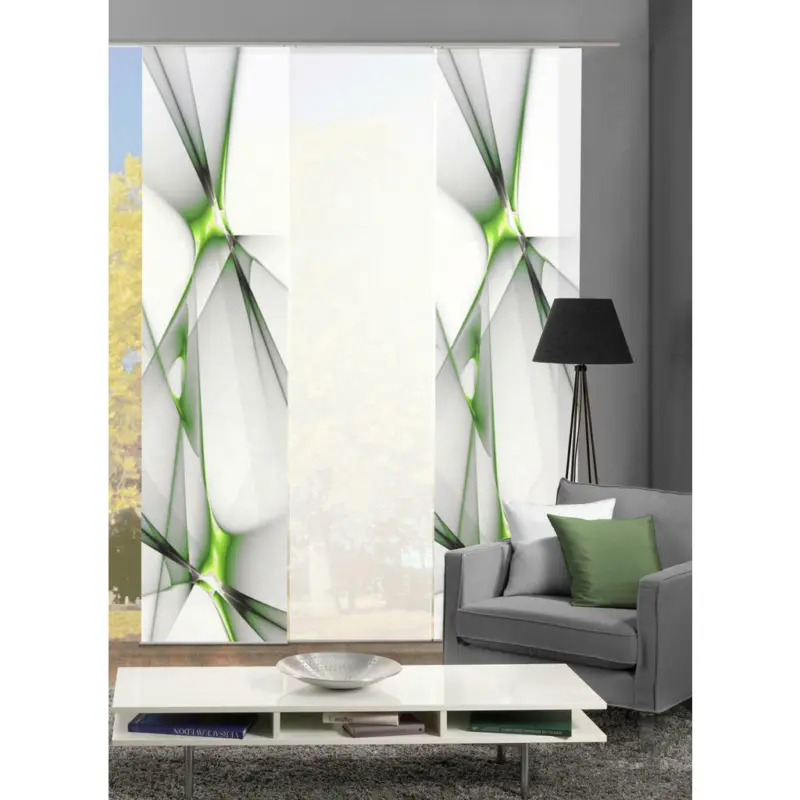 Flächenvorhang Franklin, 3-Tlg in Hellgrün