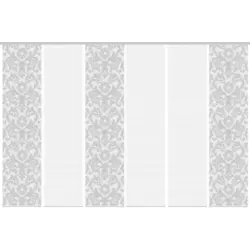 Flächenvorhang Ornamia, 6-Tlg. in Grau halbtransparent