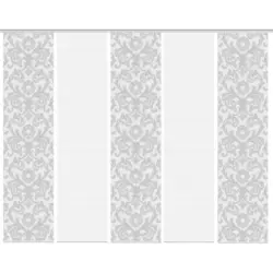 Flächenvorhang Ornamia, 5-Tlg. in Grau halbtransparent