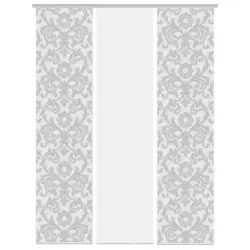 Flächenvorhang Ornamia, 3-Tlg. in Grau halbtransparent