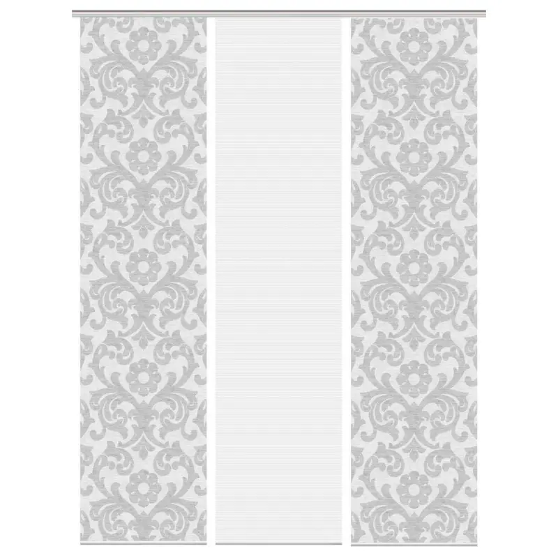 Flächenvorhang Ornamia, 3-Tlg. in Grau halbtransparent