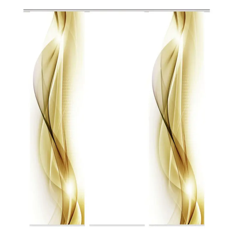 Flächenvorhang Neblana, 3-Tlg. in Goldfarben blickdicht