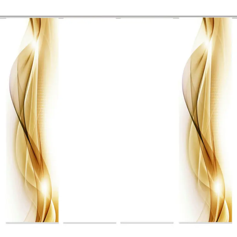 Flächenvorhang Neblana, 4-Tlg. in Goldfarben blickdicht