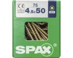 Hornbach Spax Universalschraube Kreuzschlitz PZ 2, Senkkopf, Holz-Vollgewinde, 4,5x50 mm, 75 Stück