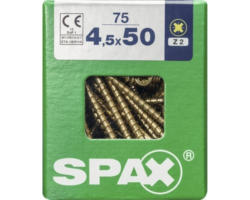 Spax Universalschraube Kreuzschlitz PZ 2, Senkkopf, Holz-Vollgewinde, 4,5x50 mm, 75 Stück