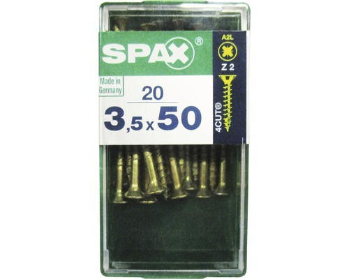 Spax Universalschraube Kreuzschlitz PZ 2, Senkkopf, Holz-Vollgewinde, 3,5x50 mm, 20 Stück