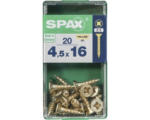 Hornbach Spax Universalschraube Kreuzschlitz PZ 2, Senkkopf, Holz-Vollgewinde, 4,5x16 mm, 20 Stück