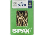 Hornbach Spax Universalschraube Kreuzschlitz PZ 2, Senkkopf, Holz-Vollgewinde, 5x70 mm, 50 Stück