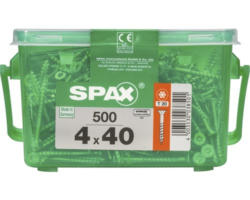 Spax Universalschraube Senkkopf Stahl gehärtet T 20, Holz-Teilgewinde 4x40 mm, 500 Stück in Henkelbox