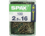 Hornbach Spax Universalschraube Kreuzschlitz PZ 1, Senkkopf, Holz-Vollgewinde, 2,5x16 mm, 100 Stück