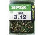 Hornbach Spax Universalschraube Kreuzschlitz PZ 1, Senkkopf, Holz-Vollgewinde, 3x12 mm, 100 Stück