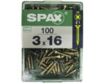 Hornbach Spax Universalschraube Kreuzschlitz PZ 1, Senkkopf, Holz-Vollgewinde, 3x16 mm, 100 Stück