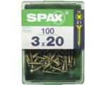 Hornbach Spax Universalschraube Kreuzschlitz PZ 1, Senkkopf, Holz-Vollgewinde, 3x20 mm, 100 Stück