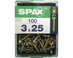 Hornbach Spax Universalschraube Kreuzschlitz PZ 1, Senkkopf, Holz-Vollgewinde, 3x25 mm, 100 Stück