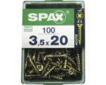 Hornbach Spax Universalschraube Kreuzschlitz PZ 2, Senkkopf, Holz-Vollgewinde, 3,5x20 mm, 100 Stück