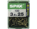 Hornbach Spax Universalschraube Kreuzschlitz PZ 2, Senkkopf, Holz-Vollgewinde, 3,5x25 mm, 100 Stück