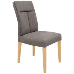 Stuhl in Holz, Textil Braun, Buchefarben
