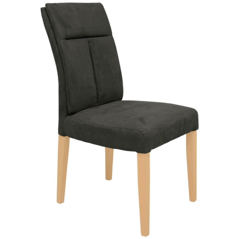 Stuhl in Holz, Textil Buchefarben, Dunkelbraun