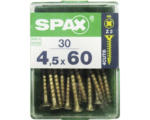 Hornbach Spax Universalschraube Kreuzschlitz PZ 2, Senkkopf, Holz-Vollgewinde, 4,5x60 mm, 30 Stück